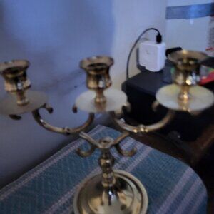 Pair of Solid Brass Candle Holders Vintage